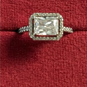 Pandora Silver Ring with Clear Stone